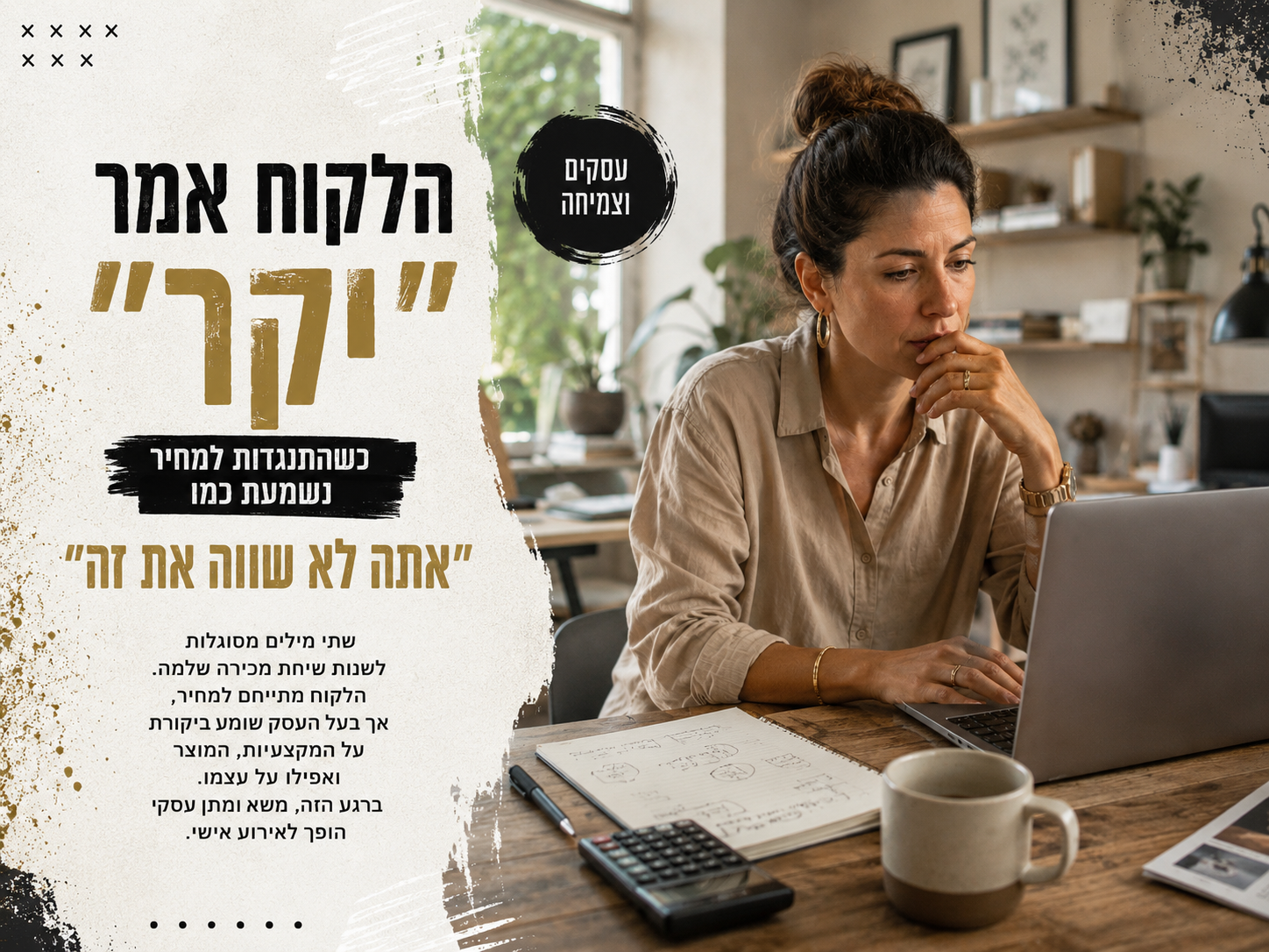 הלקוח אמר ״יקר”: כשהתנגדות למחיר נשמעת כמו, ״אתה לא שווה את זה”.