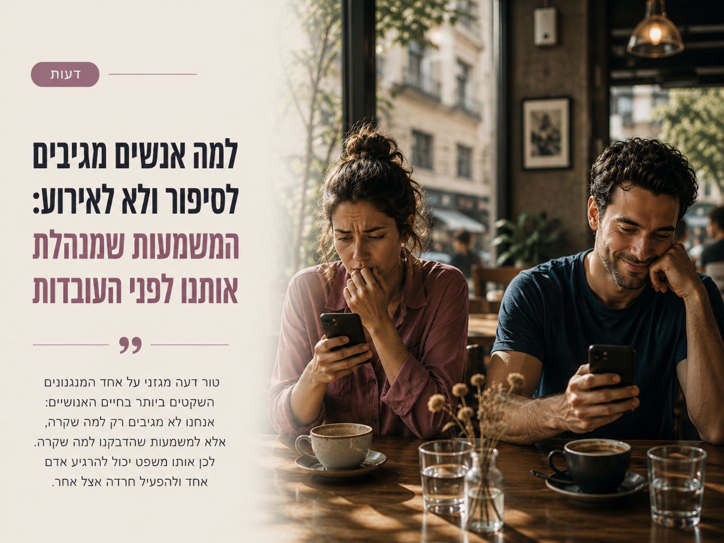 למה אנשים מגיבים לסיפור ולא לאירוע: המשמעות שמנהלת אותנו לפני העובדות