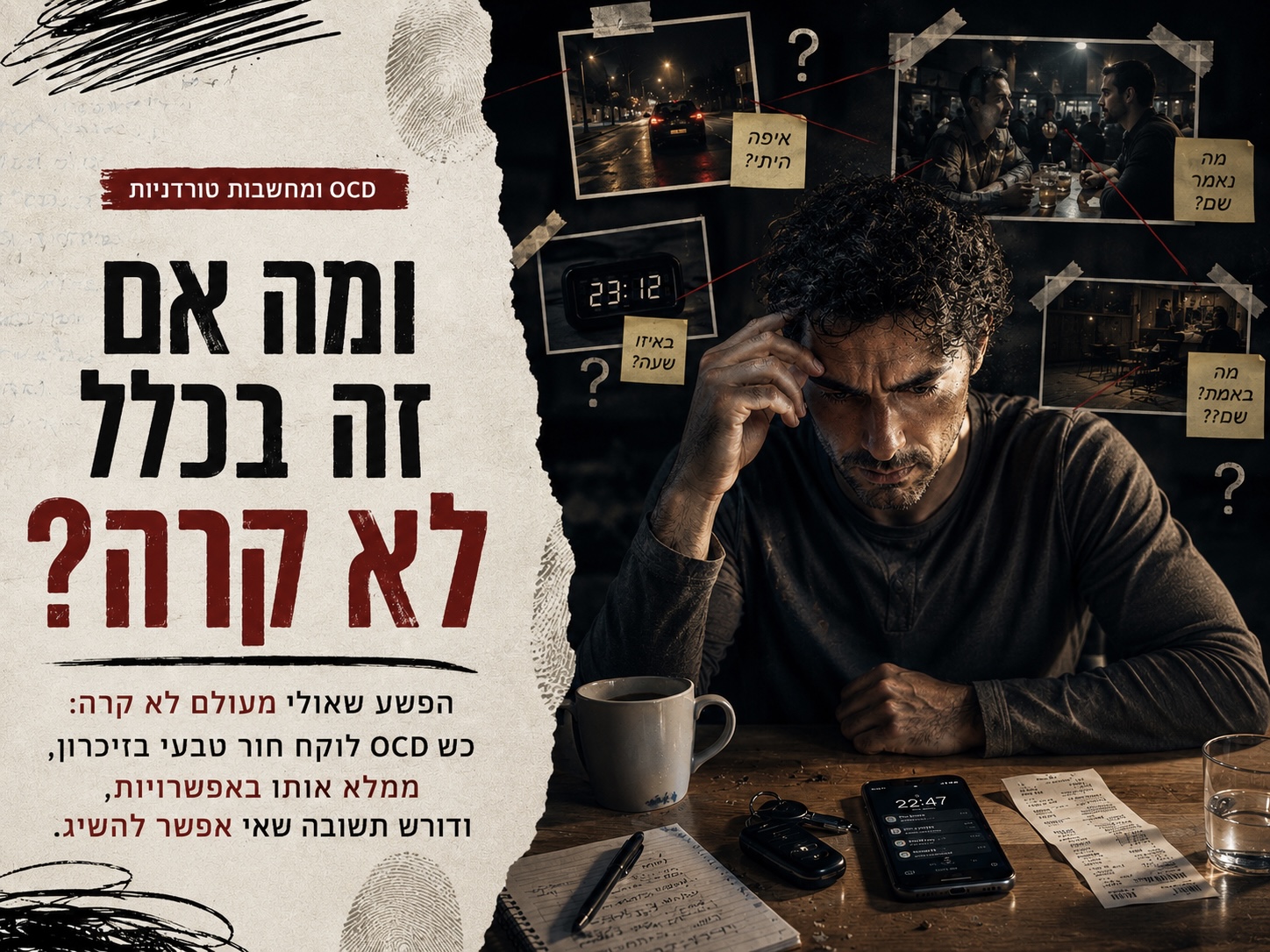 הפשע שאולי מעולם לא קרה: כשה OCD מתחיל לחקור את הזיכרון